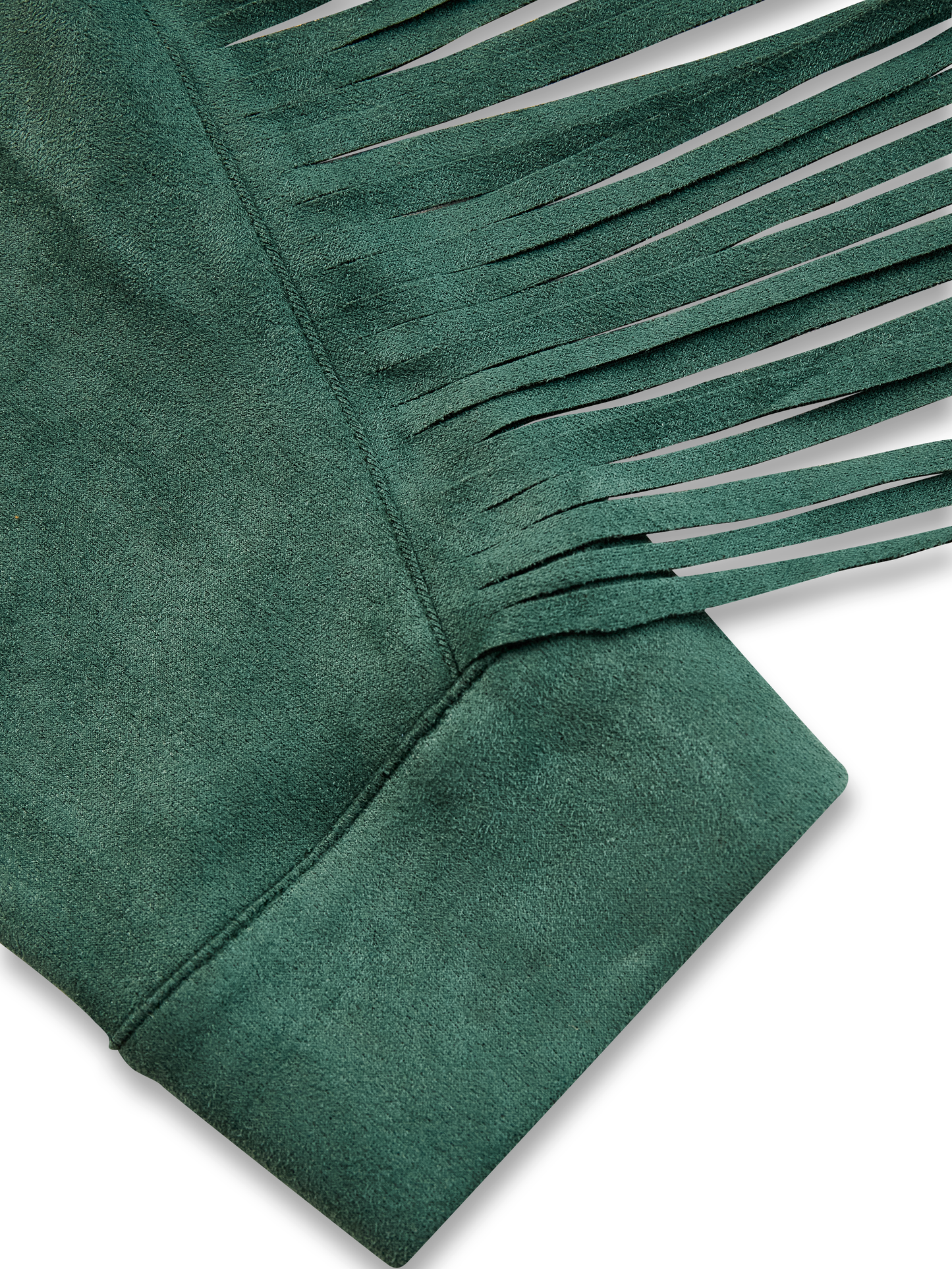 Chemise Bohémienne en Suède à Franges - Col Revers Rétro, Manches Longues - Expédition en 24 Heures