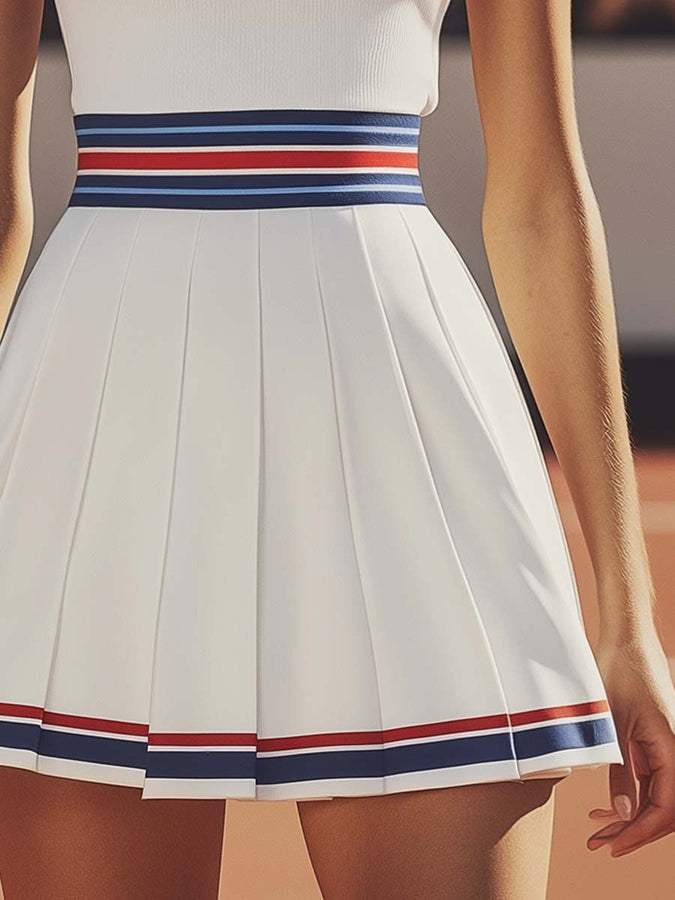 Robe Mini Tennis Plissée avec Débardeur Sportif - Expédition Rapide en 24 Heures!