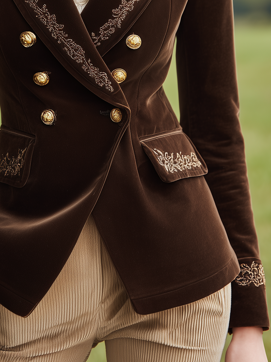 Veste en Velours Chic au Style Western Rétro