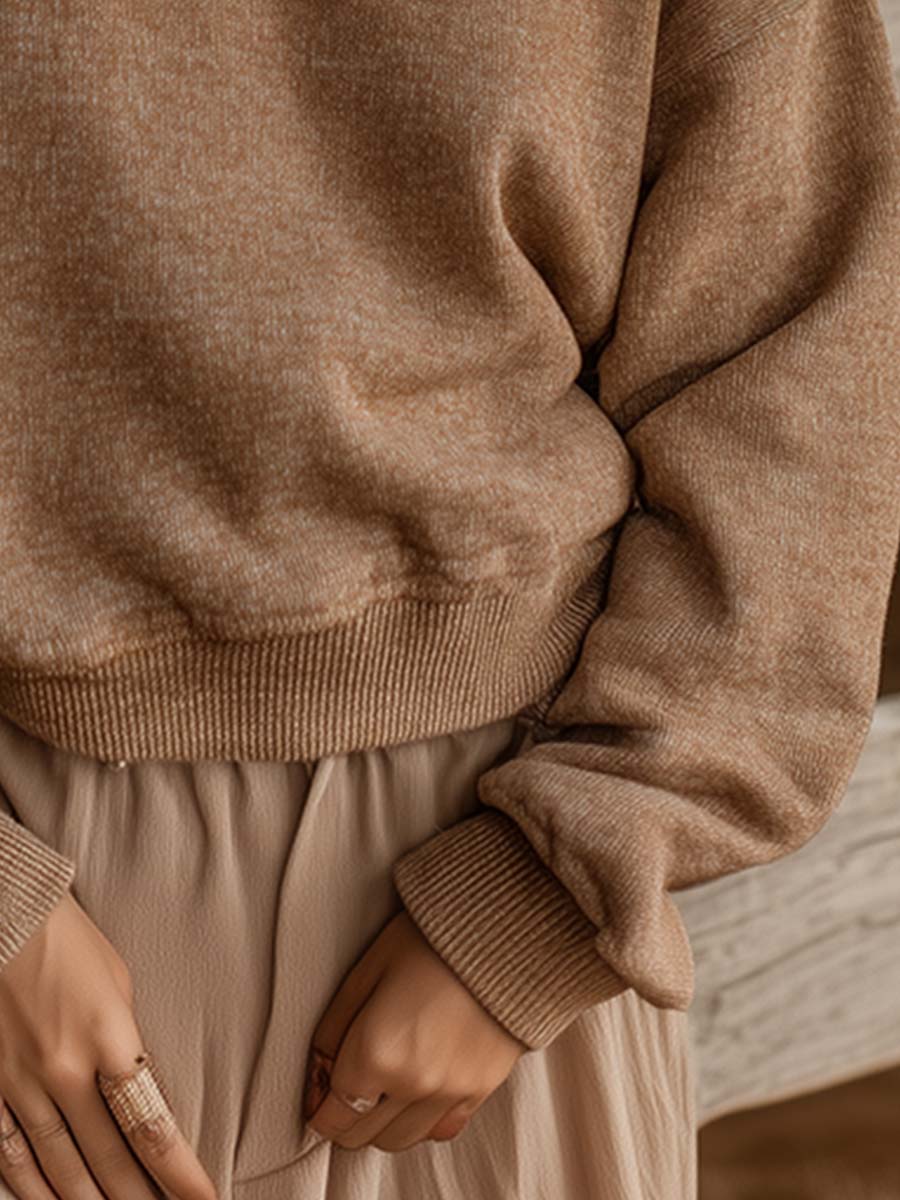Chiné Brown Cozy Knit Sweater