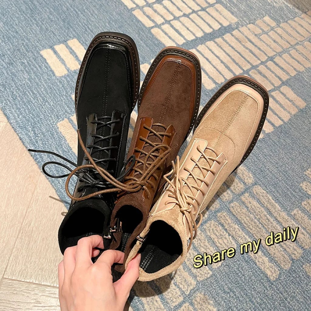 Chic Western Suede Ankle Boots