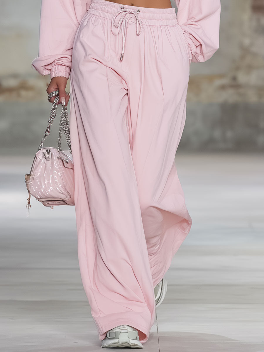 Ensemble Sportif Oversize Rose : Élégance et Confort à la Mode