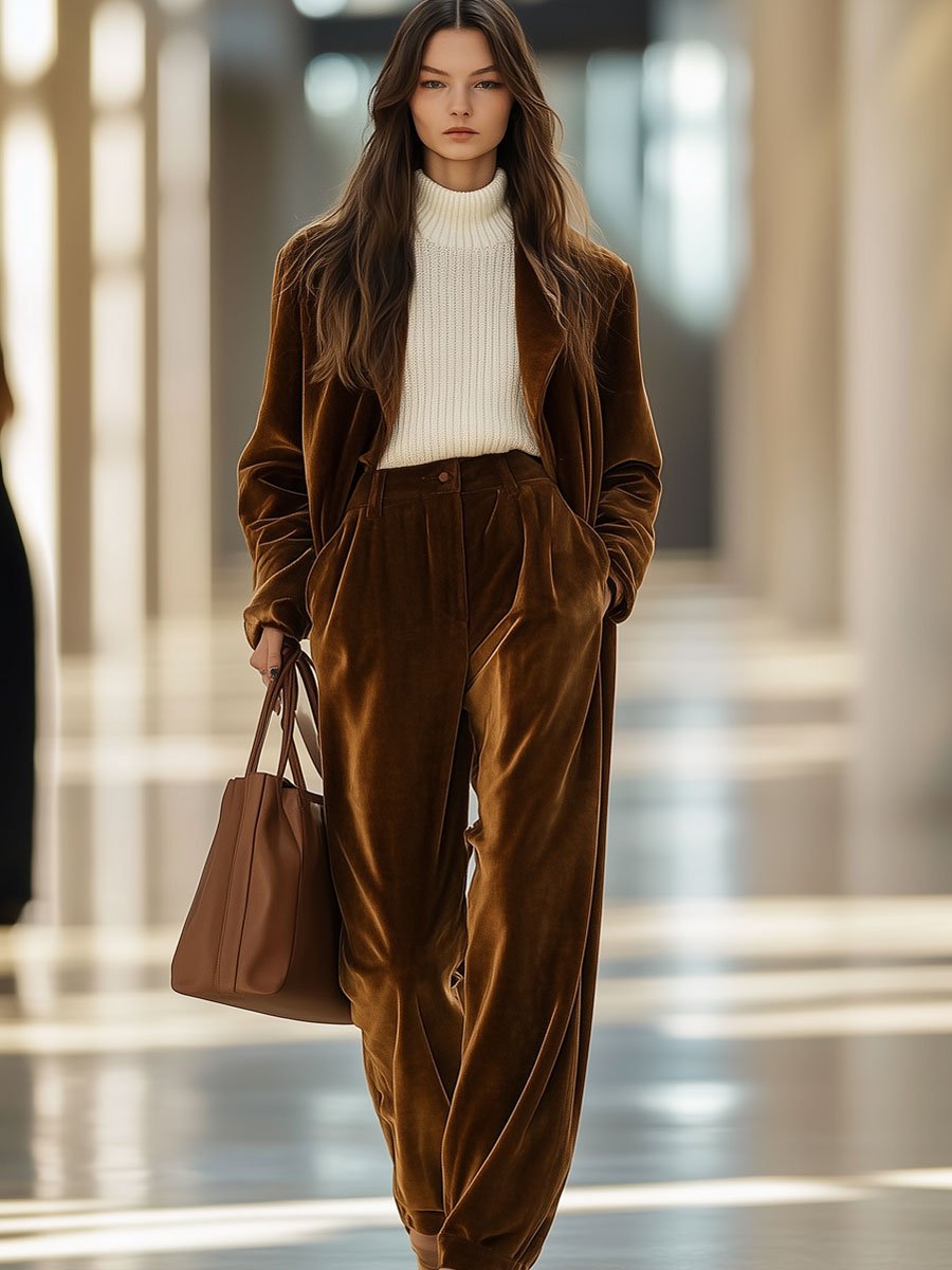 【Expédition rapide en 24h】Pantalons en velours vintage décontractés et spacieux avec poches