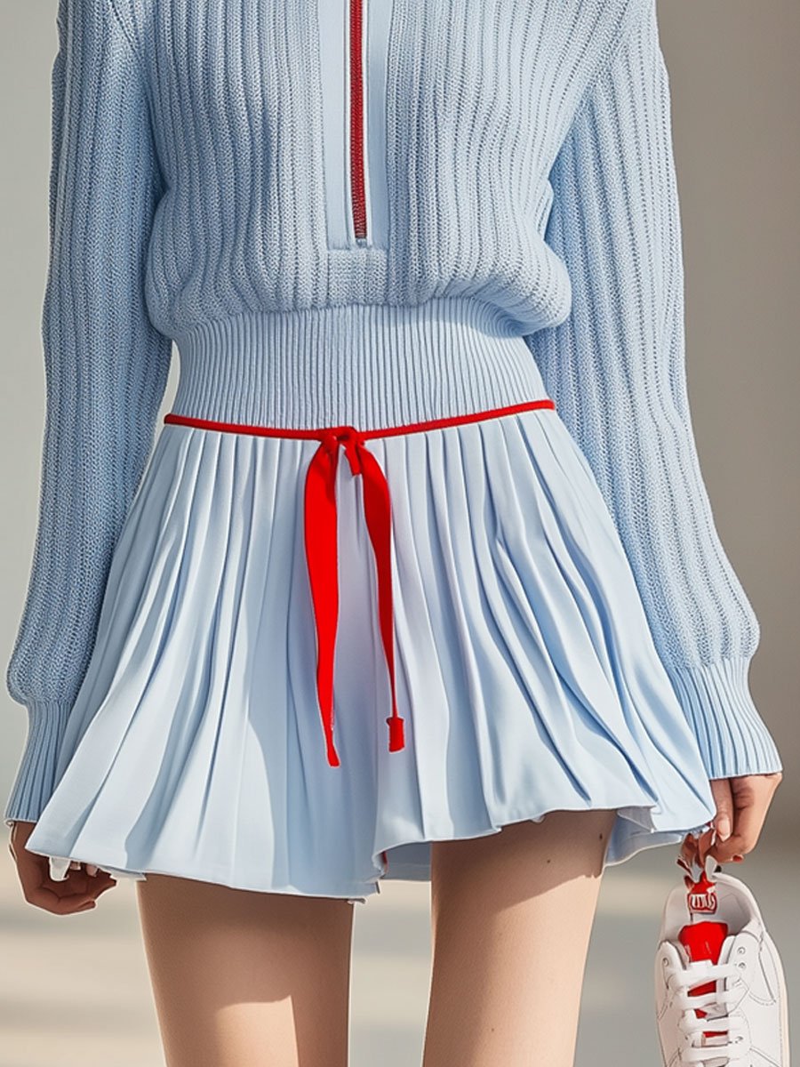 Ensemble Sportif en Tricot à Col Montant avec Zip - Expédition Rapide en 24 Heures!