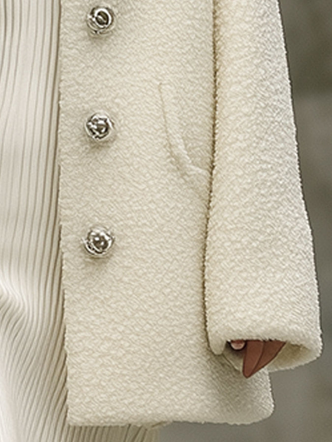 Veste en polaire blanche au style rétro tendance