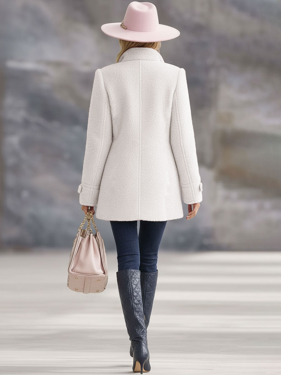 Veste Décontractée en Polaire Rose Vintage avec Zip