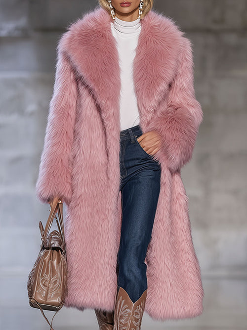 Veste Vintage en Fausse Fourrure Rose - Élégance Décontractée