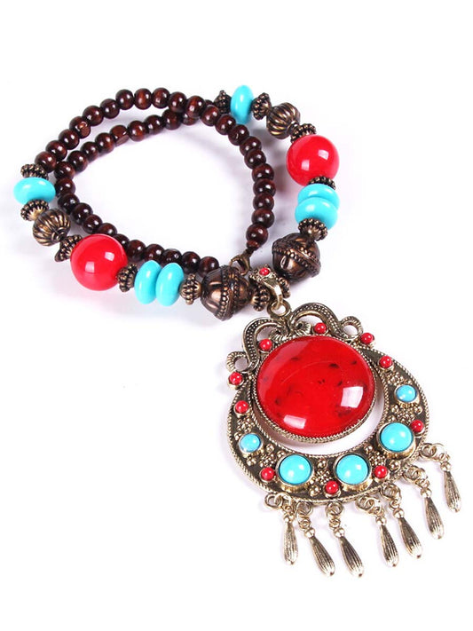 Collier Bohémien en Perles de Riz Tressées