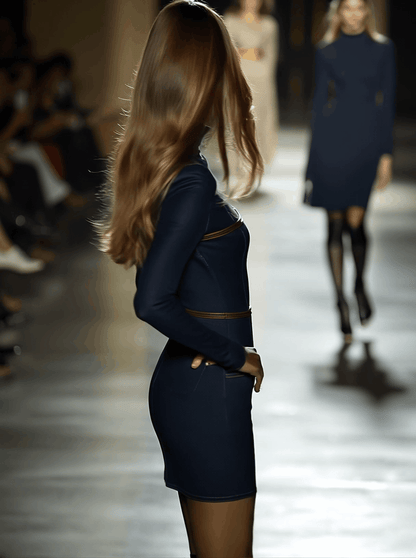 Robe Mini en Denim Bleu : Élégance Rétro et Style Artistique