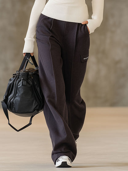 Ensemble Chic : Haut Zippé à Col Montant et Pantalons Amples Confortables