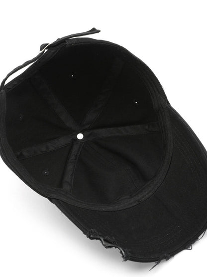 Casquette en coton décontractée à la mode avec effet déchiré