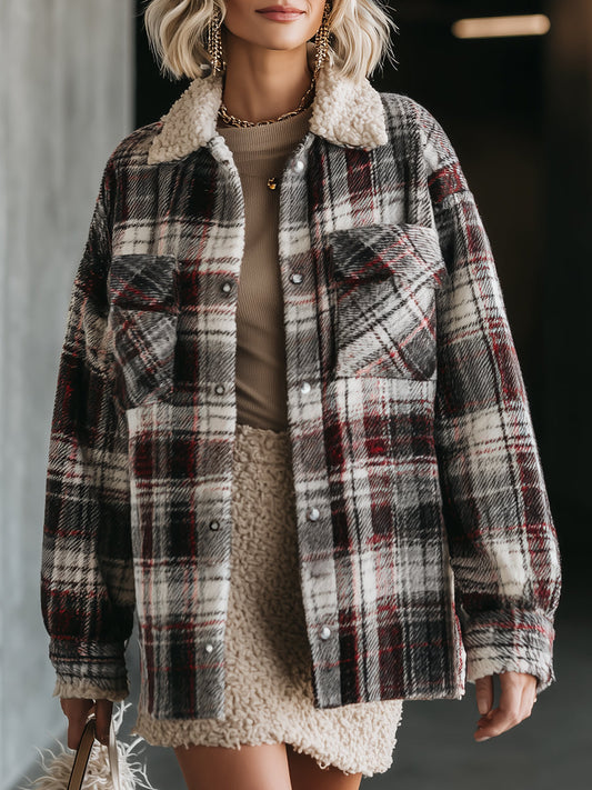 Veste en Laine à Carreaux Élégante - Chic et Haut de Gamme