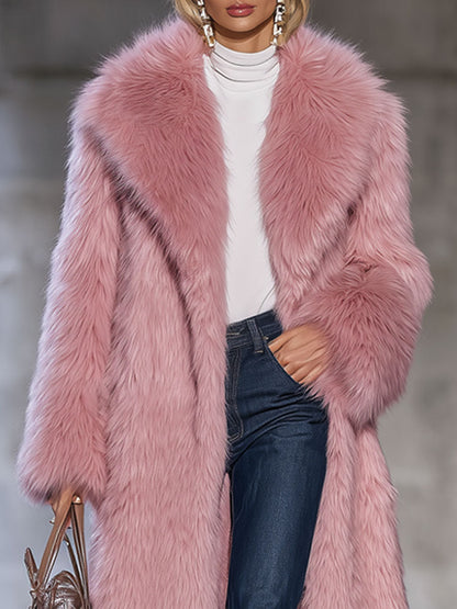Veste Vintage en Fausse Fourrure Rose - Élégance Décontractée