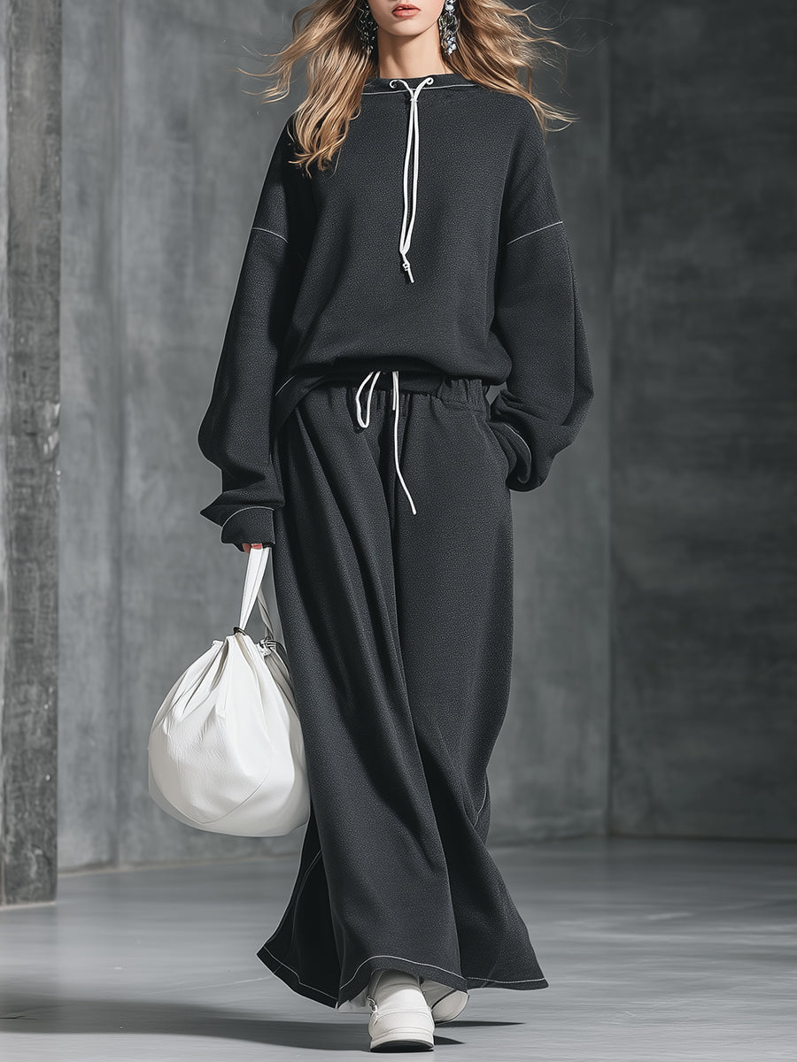 Ensemble Sportif : Sweatshirt à Col Rond et Pantalon Large