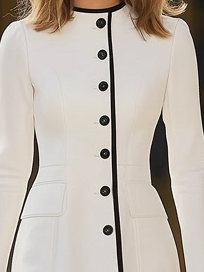 Robe Luxe à Col Rond - Expédition Rapide en 24 Heures