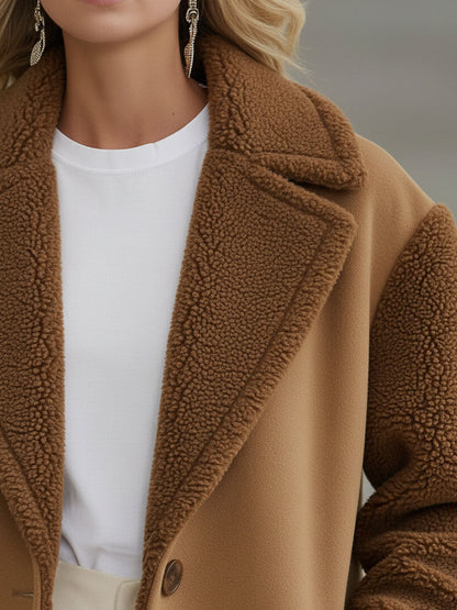 Veste en polaire marron kaki au style rétro décontracté