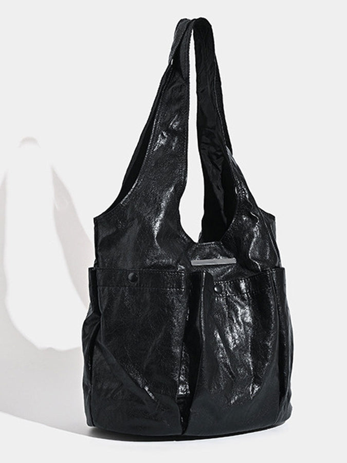 Sac Vintage Éco-Cuir à Poches Multiples pour un Style Unique