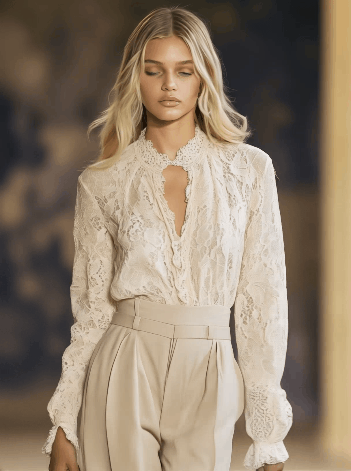 Chemise Longue en Dentelle Élégante - Expédition Rapide en 24 Heures