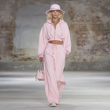Ensemble Sportif Oversize Rose : Élégance et Confort à la Mode