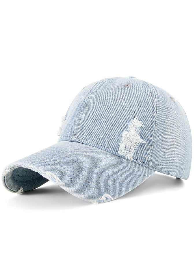 Casquette de Baseball en Jean Délavé au Style Sportif