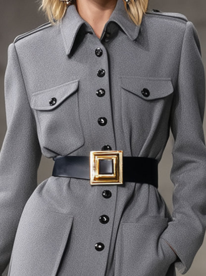 Veste en Laine Grise, Élégance Décontractée et Tendance