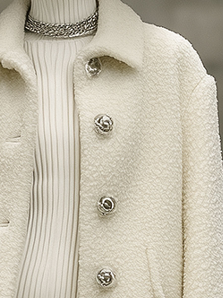 Veste Polaire Rétro Blanche