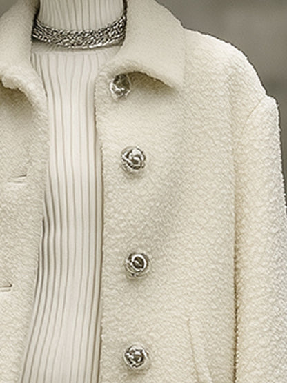 Veste en polaire blanche au style rétro tendance