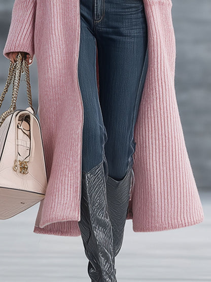 Retro Rose Knitted Zip-Up Cardigan