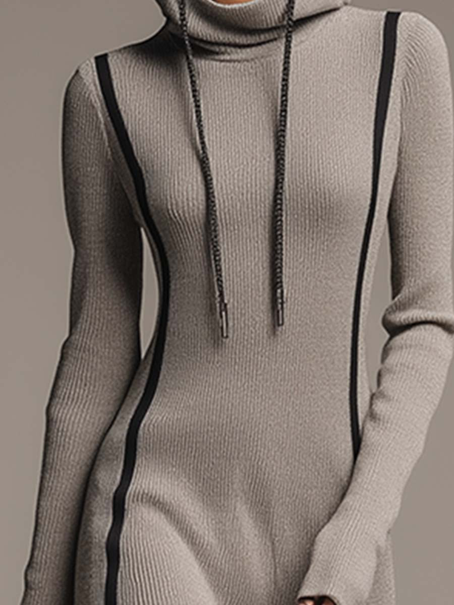 Robe Maxi Sportive Grise à Capuche - Élégance Décontractée