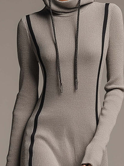 Robe Maxi Sport Grise à Capuche - Style Décontracté et Confortable