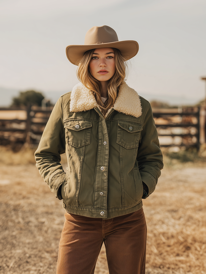 Veste Sherpa Vintage Ultra-Chaud pour Aventures en Plein Air