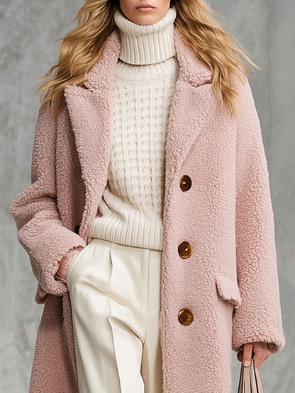 Veste Polaire Boutonnée à Imprimé Léopard Rose Vintage