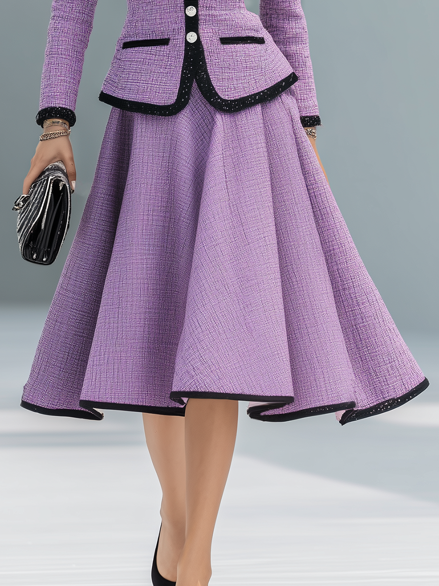 Ensemble Élégant en Tweed Bicolore