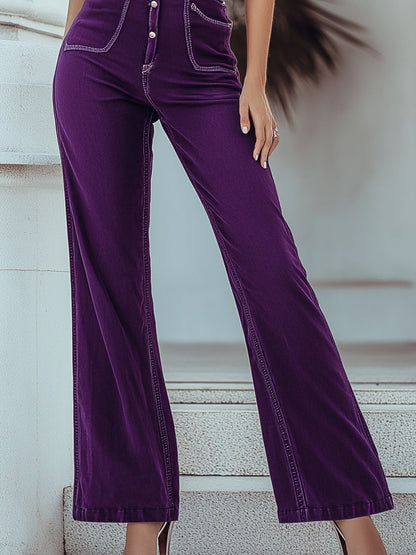 【Expédition en 24h】Combinaison sans manches en denim violet vintage chic