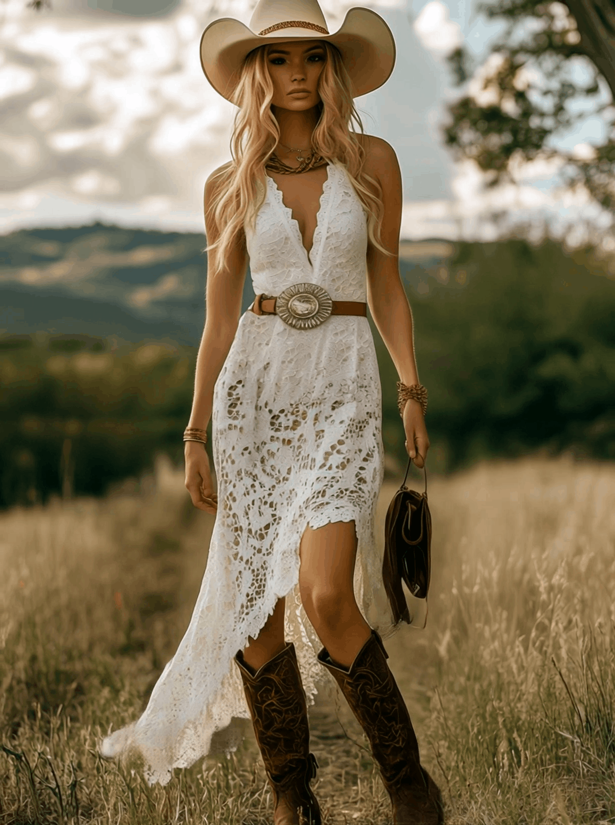 Robe Maxi Vintage Élégante en Dentelle Blanche - Expédition Rapide en 24 Heures