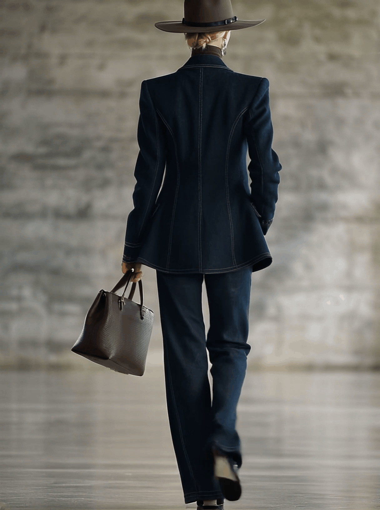 Jean Droit Vintage en Denim Bleu Foncé