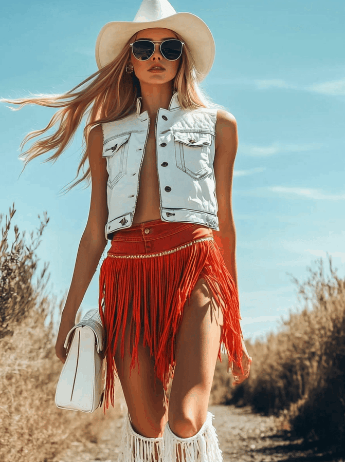 Shorts Frangés en Coton Rouge Vintage - Expédition Rapide en 24 Heures