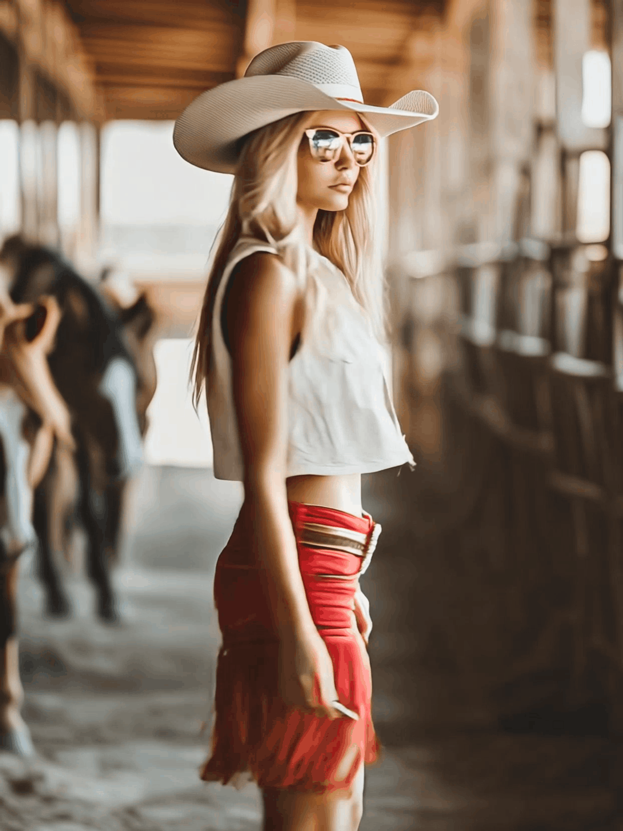 Shorts Frangés Vintage Western Rouges - Expédition en 24 Heures!