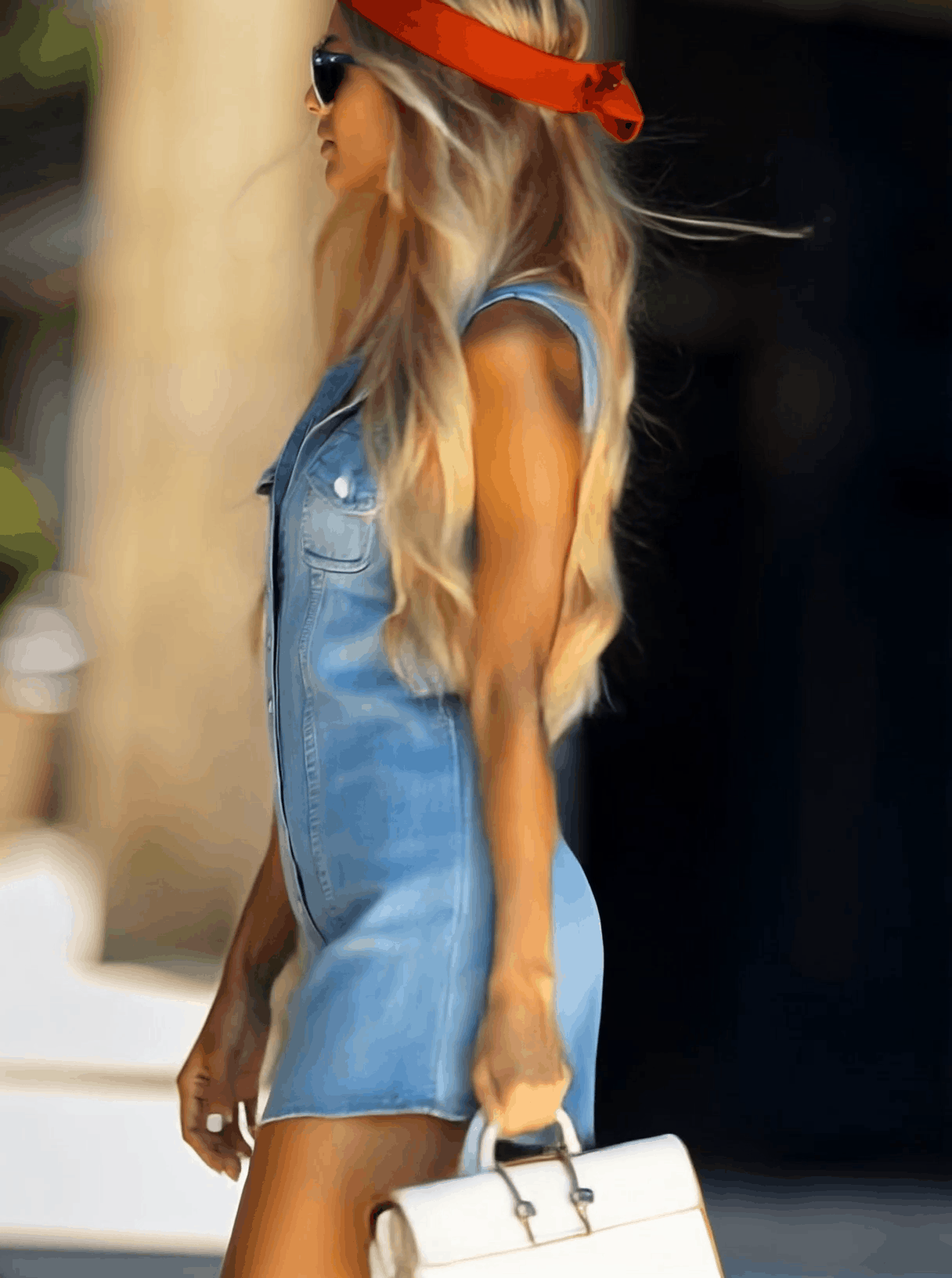 Robe Mini Débardeur en Jean Vintage Bleu Clair - Expédition Rapide en 24 Heures !