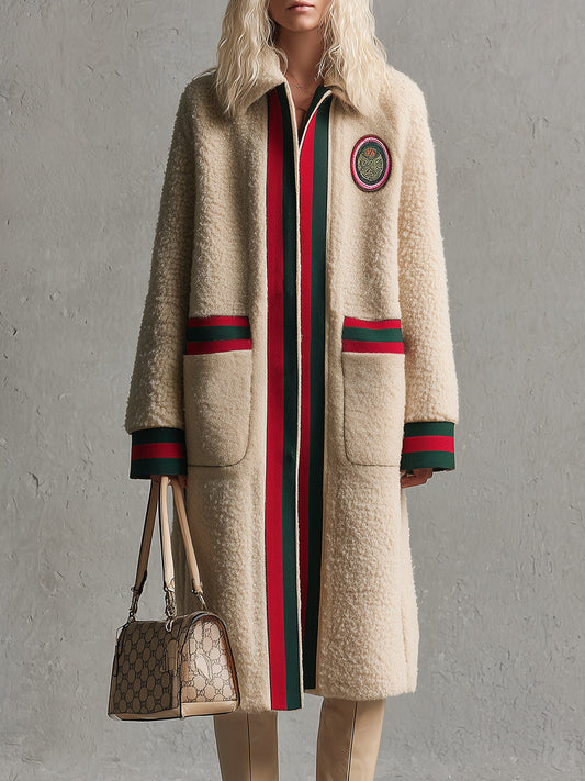 Chic Manteau Beige en Fausse Laine d'Agneau : Élégance et Simplicité