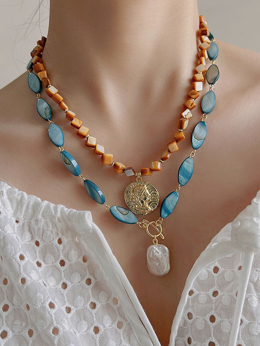 Collier de Clavicule Élégant en Perles Baroques Naturelles – Parfait pour les Vacances