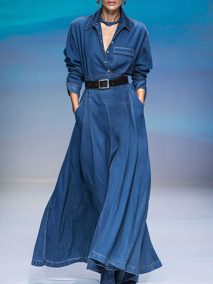 Robe Maxi en Jean Vintage Élégante