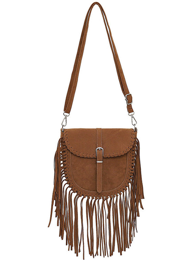 Vintage Bohème Suède Sac à Épaule avec Franges VIP