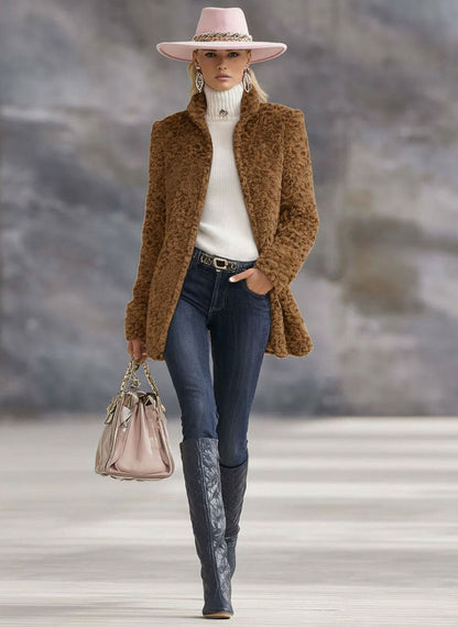 Vintage Brown Western Teddy Coat