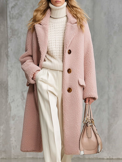 Veste Polaire Boutonnée à Imprimé Léopard Rose Vintage