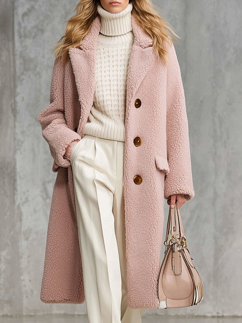 Veste Polaire Boutonnée à Imprimé Léopard Rose Vintage