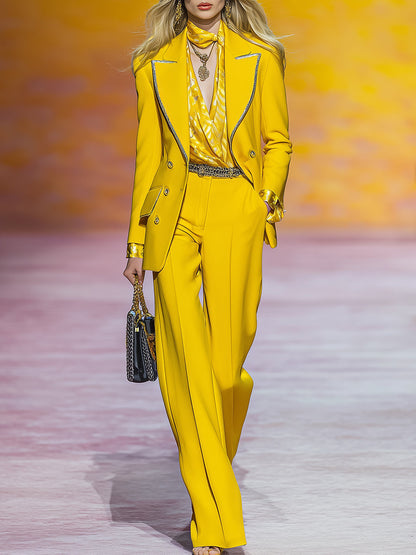 Ensemble Chic de Pantalons Jaunes Sophistiqués