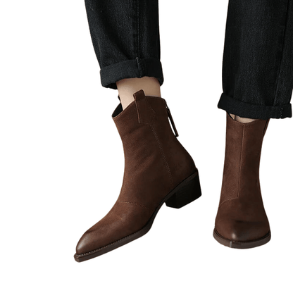 Chic Bottes Cowboy Femme en Teinte Marron