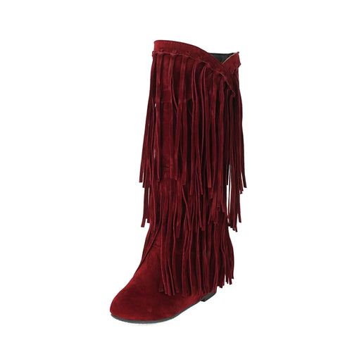 Chic Bordeaux Western Boots