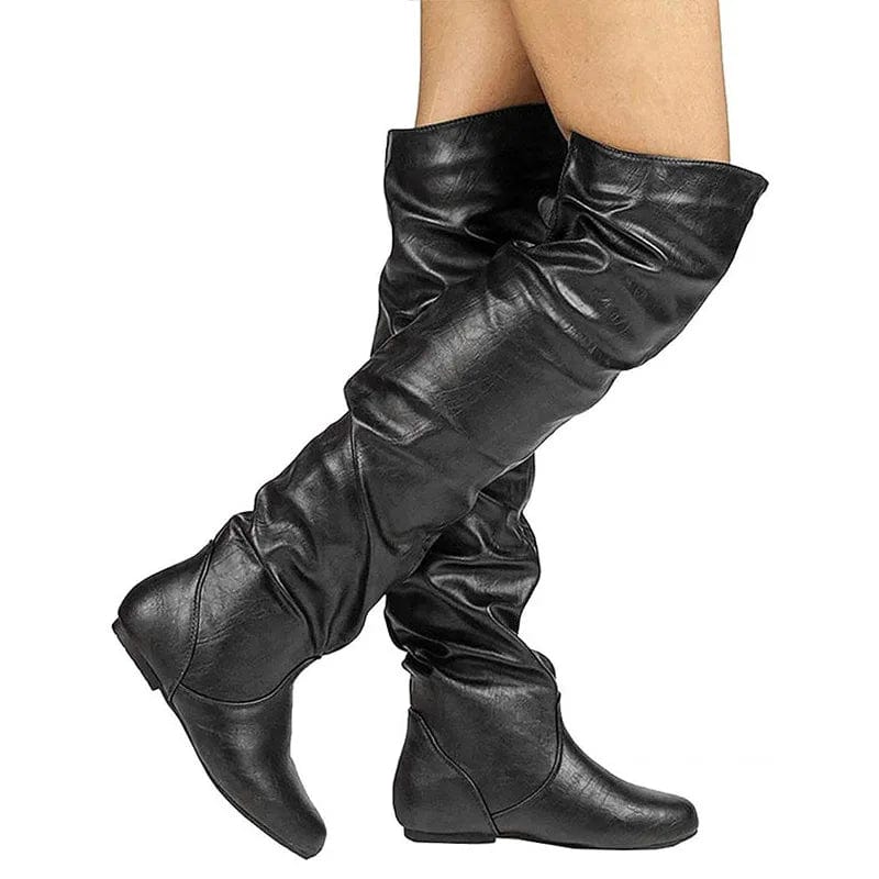 Western-Style Flat Heel Boots for Women